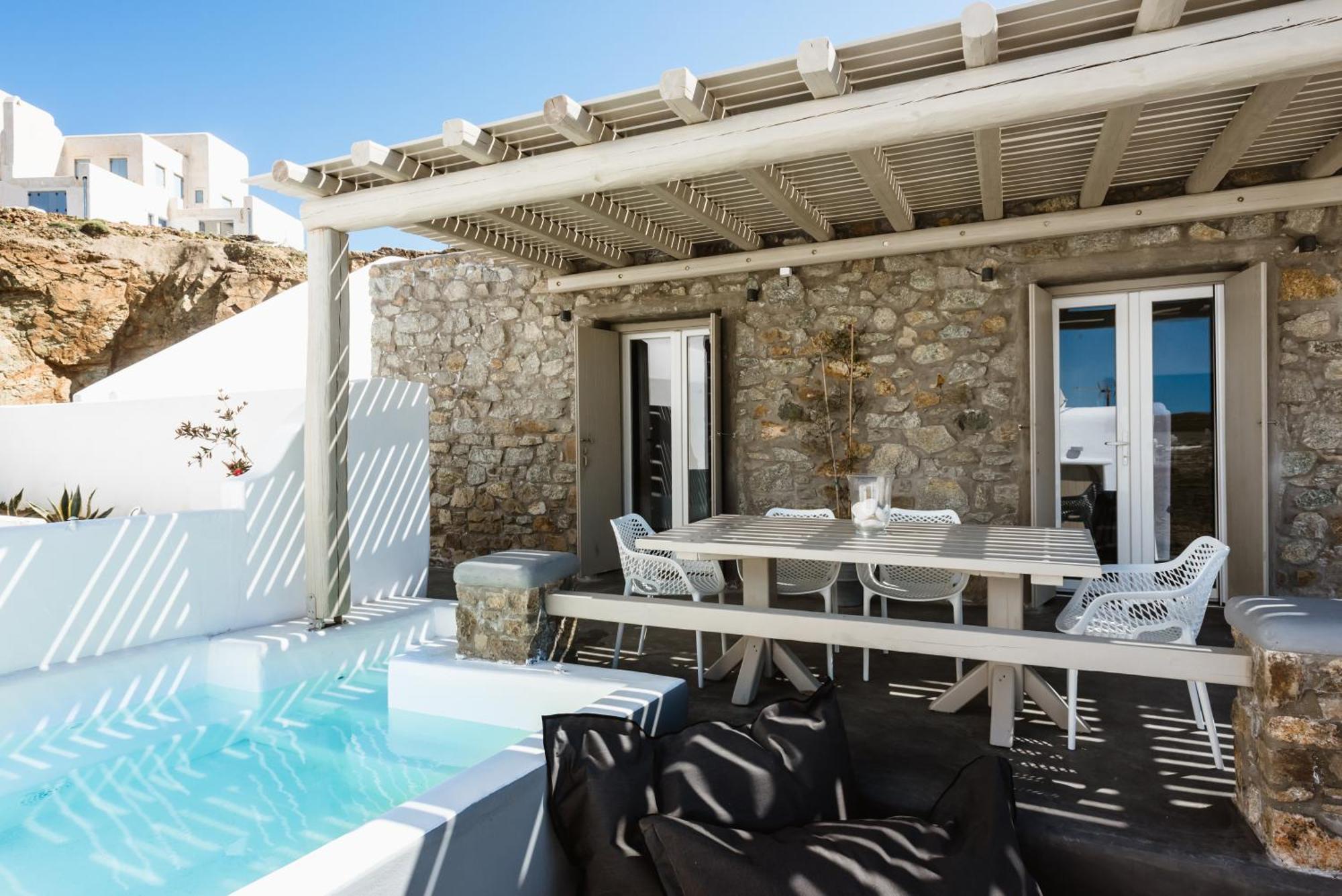 Merchia Beach Sea Rock & Sky Private Mykonos Residence المظهر الخارجي الصورة