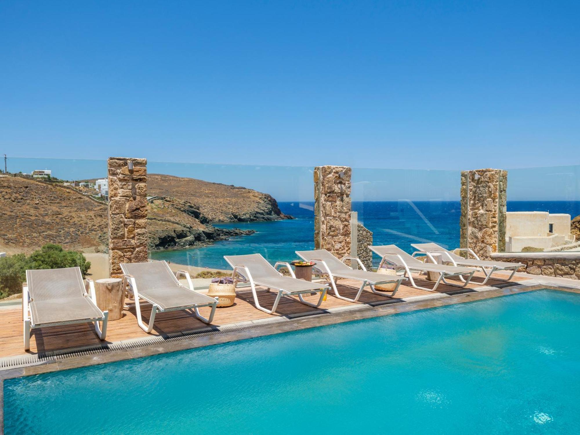 Merchia Beach Sea Rock & Sky Private Mykonos Residence المظهر الخارجي الصورة