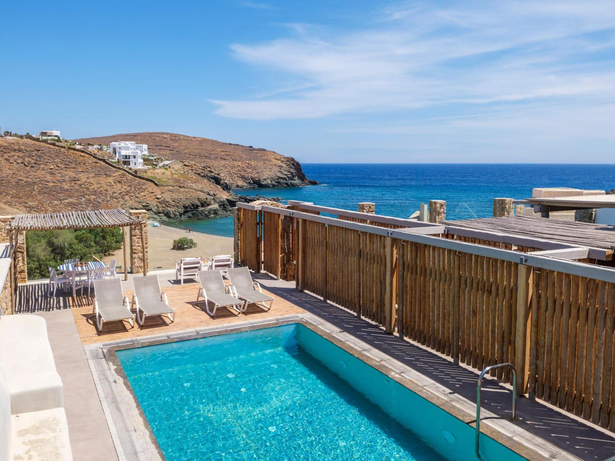 Merchia Beach Sea Rock & Sky Private Mykonos Residence المظهر الخارجي الصورة